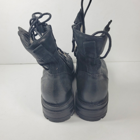 - New Miz Mooz Laight Black Combat Boots - Picture 4 of 8